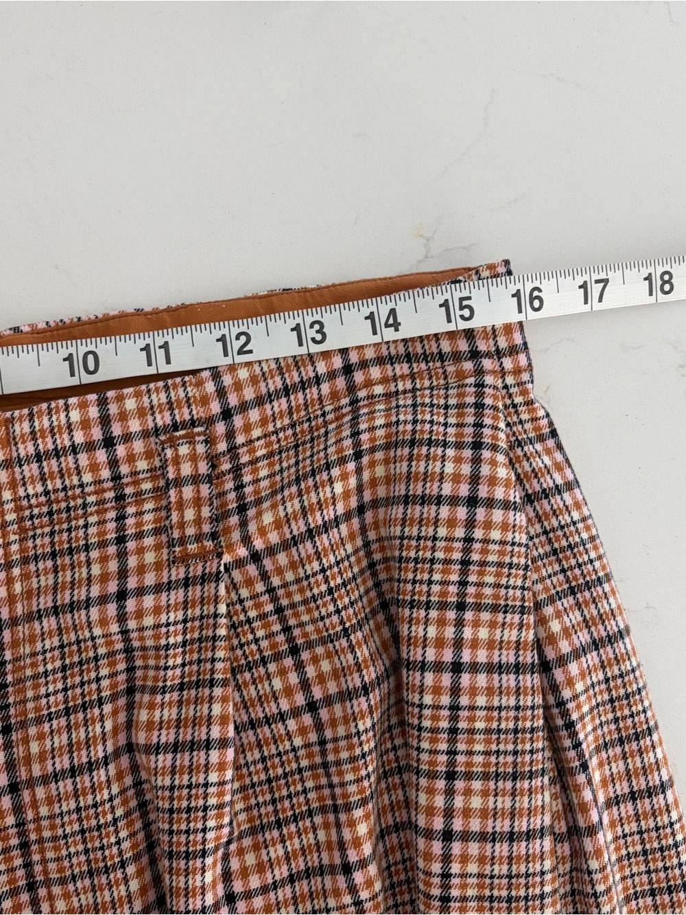 Free People Brown Plaid Cropped Wide-Leg Pants - Picture 3 of 5